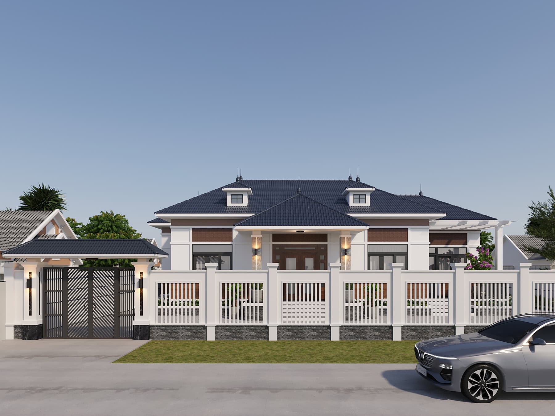 Mẫu nhà cấp 4 mái Nhật đẹp rộng rãi tại Long An – GeoHome thi công trọn gói
