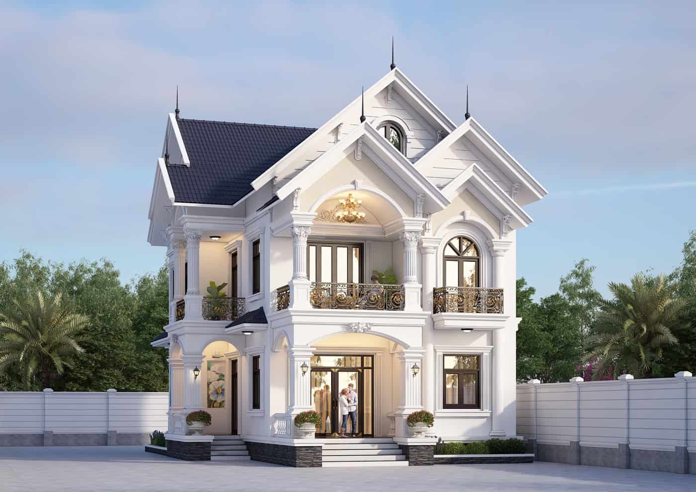 Thiết kế biệt thự mái Thái sân vườn đẹp tại Gia Lai – GeoHome